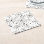 レトロの花の背景 スクエアペーパーコースター (アングル)