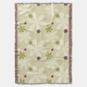 レトロの花の背景 スローブランケット (正面縦)
