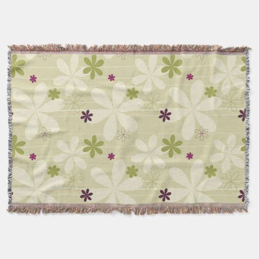 レトロの花の背景 スローブランケット (正面)