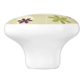 レトロの花の背景 セラミックノブ (側面)