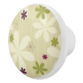 レトロの花の背景 セラミックノブ (右)