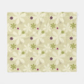 レトロの花の背景 フリースブランケット (正面(横))