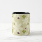 レトロの花の背景 マグカップ (中央)