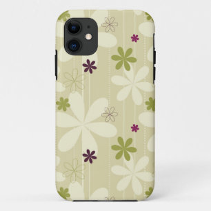 レトロの花の背景 iPhone 11 ケース