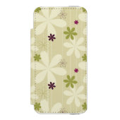 レトロの花の背景 INCIPIO iPhoneウォレットケース (フォリオ 正面)