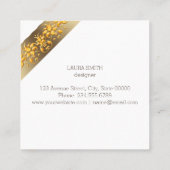 レトロの花の金フレーム スクエア名刺 (裏面)