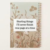 レトロの花は私が決して終わらないものを始める プランナー手帳 (裏面)