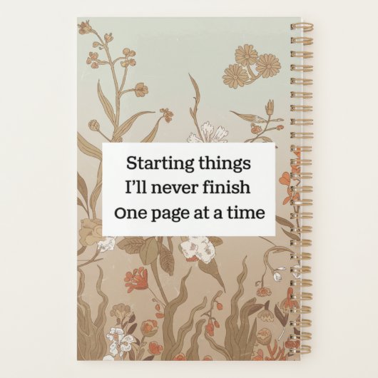 レトロの花は私が決して終わらないものを始める プランナー手帳 (裏面)