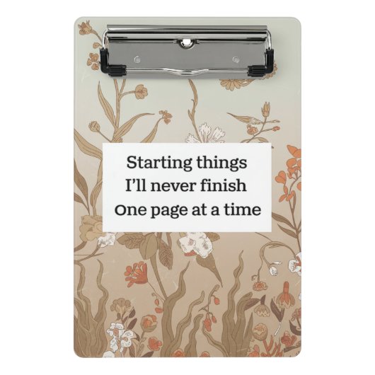 レトロの花は私が決して終わらないものを始める ミニクリップボード (正面)