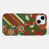 レトロの花デイジーストライプドットパターンおもしろい Case-Mate iPhoneケース (裏面 (横))