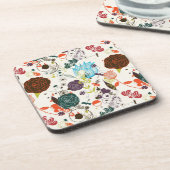 レトロの花パターン2 コースター (左側)