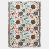 レトロの花パターン2 スローブランケット (正面縦)