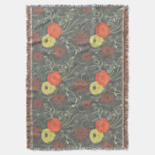 レトロの花パターン2 スローブランケット (正面縦)