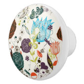 レトロの花パターン2 セラミックノブ (右)