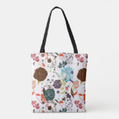 レトロの花パターン2 トートバッグ (裏面)