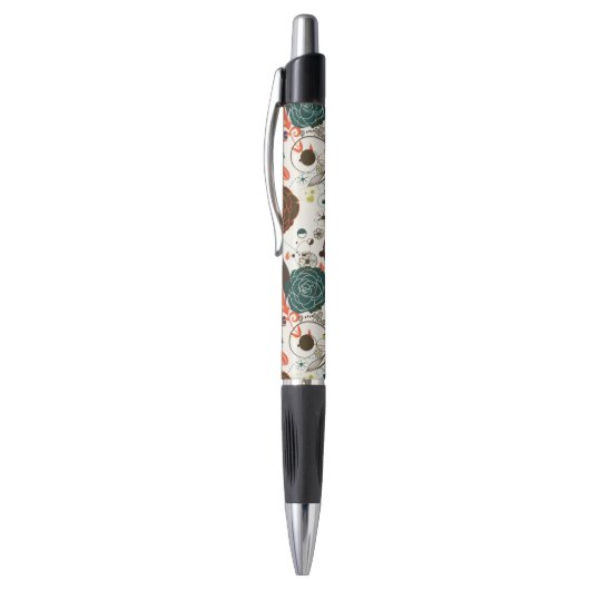 レトロの花パターン2 ボールペン (トップ(縦))