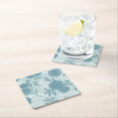 レトロの花パターン2 2 スクエアペーパーコースター (インサイチュ)