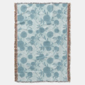 レトロの花パターン2 3 スローブランケット (正面縦)