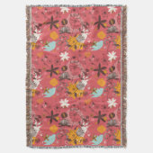 レトロの花パターン3 スローブランケット (正面縦)