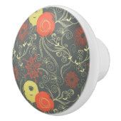 レトロの花パターン3 セラミックノブ (右)