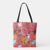 レトロの花パターン4 トートバッグ (裏面)