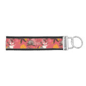 レトロの花パターン4 リストバンドキーホルダー (鍵右)