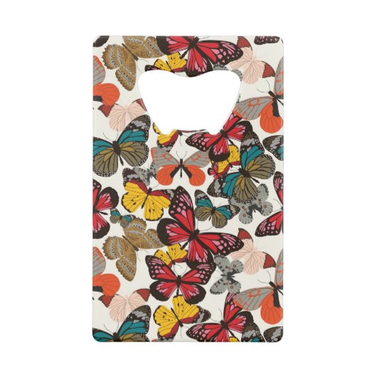 レトロの花パターン5 クレジットカード栓抜き (正面)