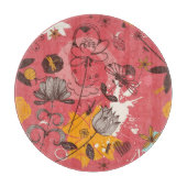 レトロの花パターン カッティングボード (正面)