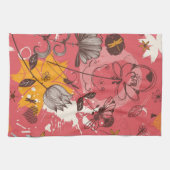 レトロの花パターン キッチンタオル (横)