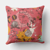 レトロの花パターン クッション (裏面)