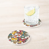 レトロの花パターン コースター (側面)