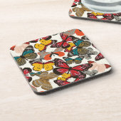 レトロの花パターン コースター (左側)