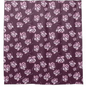 レトロの花パターン シャワーカーテン (正面)