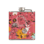 レトロの花パターン フラスク (裏面)