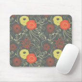 レトロの花パターン マウスパッド (マウス)