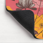 レトロの花パターン マウスパッド (コーナー)