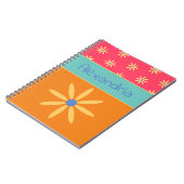 レトロの花パーソナライズされた名 ノートブック (左側)