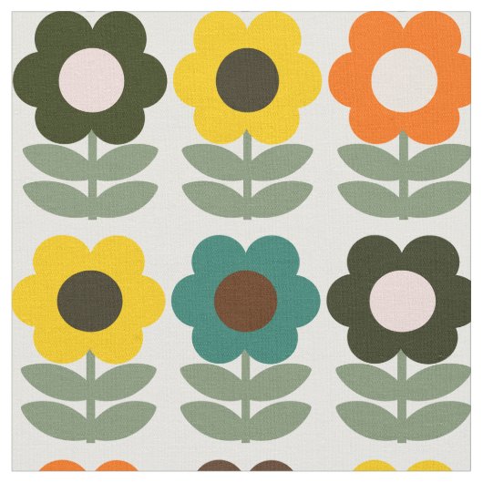 レトロの花柄 ファブリック (クローズアップ)