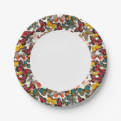 レトロの花模様2 ペーパープレート (正面)