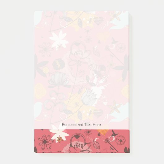 レトロの花模様2 ポストイット (正面)