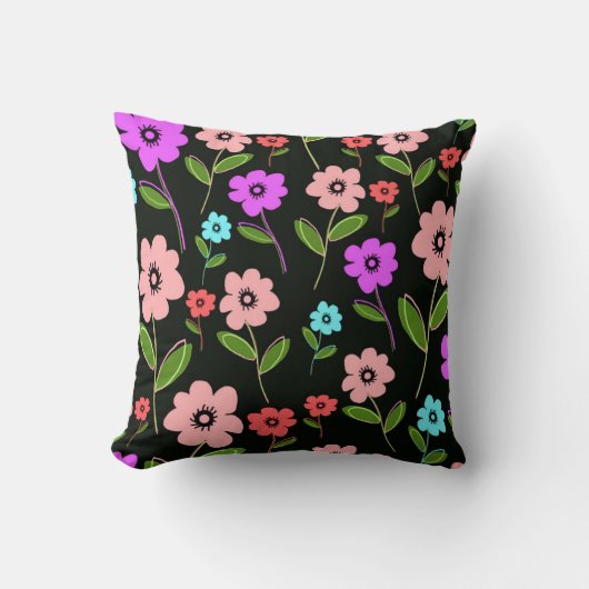 レトロの花模様 クッション (正面)