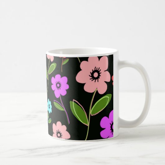 レトロの花模様 コーヒーマグカップ (右)
