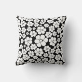 レトロの花模様（白、黒） クッション (裏面)