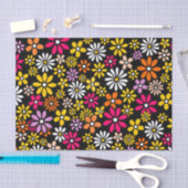 レトロの花模様 薄葉紙 (クラフト)