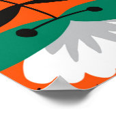 レトロの花葉と継ぎ目のないパターン。 ポスター (角)