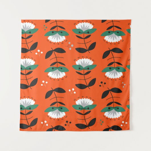 レトロの花離れ、：継ぎ目のないパターン。 タペストリー (正面)