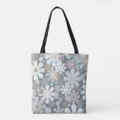 レトロの花60s 70s美的花柄 トートバッグ (裏面)