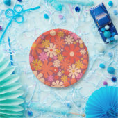 レトロの花60s 70s美的花柄 ペーパープレート (パーティー)