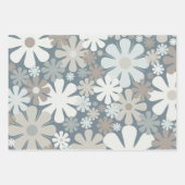 レトロの花60s 70s美的花柄 ラッピングペーパーシート (正面3)