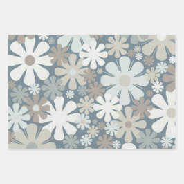 レトロの花60s 70s美的花柄 ラッピングペーパーシート